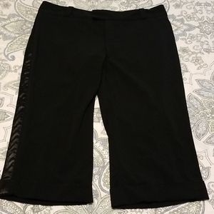Black capri pants with tuxedo stripes
